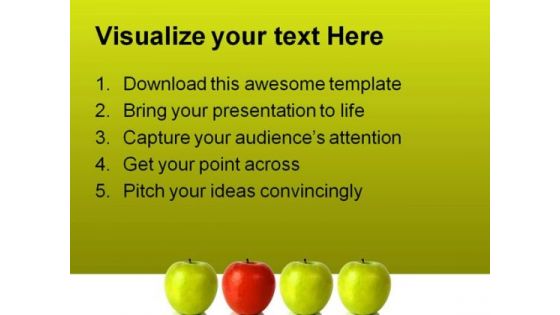Stand Out Red Apple Leadership PowerPoint Template 0810