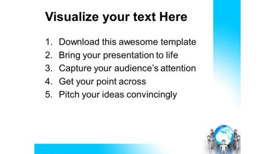 Standing Around Globe Leadership PowerPoint Templates And PowerPoint Themes 0612