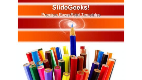 Standing Out Pencil Education PowerPoint Templates And PowerPoint Backgrounds 0311