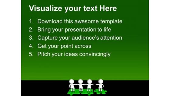 Standing Together On Puzzles Teamwork PowerPoint Templates And PowerPoint Themes 0812