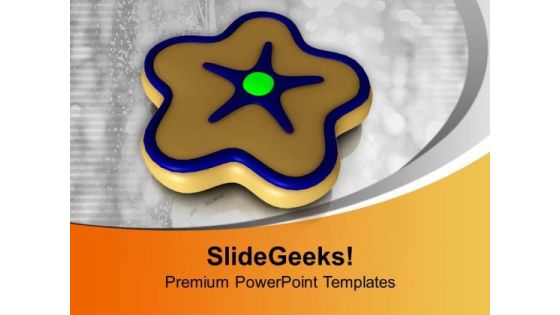 Star Shaped Cookie Brown Color Candy PowerPoint Templates Ppt Backgrounds For Slides 0113