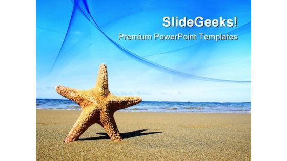 Starfish On The Beach Nature PowerPoint Templates And PowerPoint Backgrounds 0811