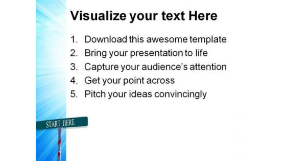 Start Here Signpost Metaphor PowerPoint Themes And PowerPoint Slides 0811