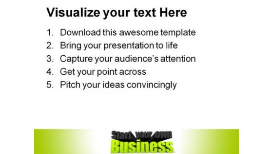 Start Your Own Business Metaphor PowerPoint Backgrounds And Templates 1210