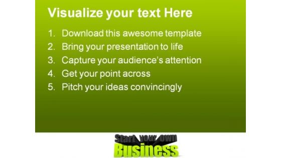 Start Your Own Business Metaphor PowerPoint Backgrounds And Templates 1210