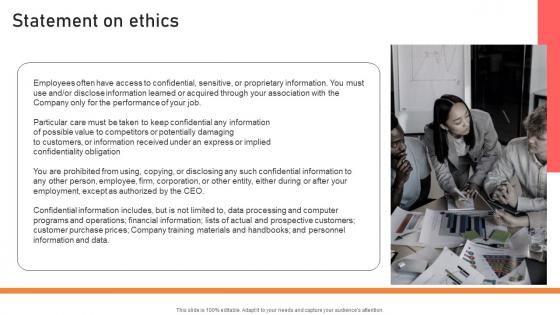 Statement On Ethics Handbook For Corporate Personnel Demonstration Pdf