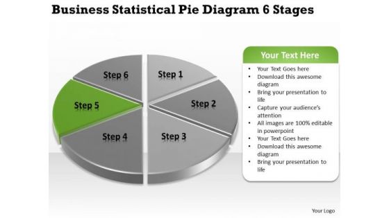 Statistical Pie Diagram 6 Stages Sample Business Continuity Plan PowerPoint Slides