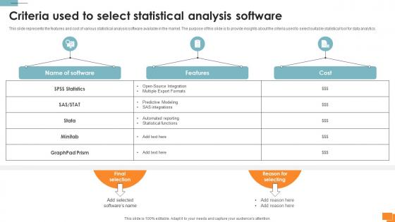 Statistical Tools For Evidence Criteria Used To Select Statistical Analysis Software