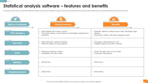 Statistical Tools For Evidence Statistical Analysis Software Features And Benefits