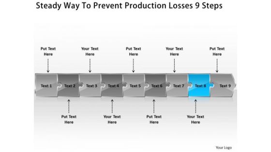 Steady Way To Prevent Production Losses 9 Steps Schematic Design PowerPoint Slides