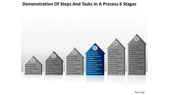 Steps And Tasks In Process 6 Stages Detailed Business Plan PowerPoint Slides