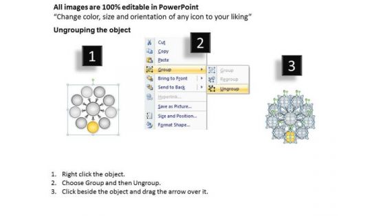 Steps Diverging Concepts Leading To One Issue Circular Flow Arrow Chart PowerPoint Templates