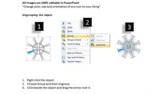 Steps Layout With Converging Arrows Pointing To Center Charts And Diagrams PowerPoint Slide