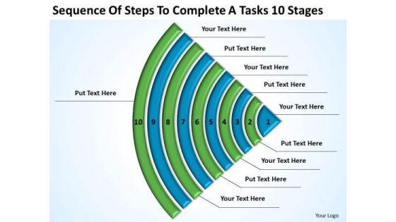 Steps To Complete A Tasks 10 Stages Ppt Free Business Plans Examples PowerPoint Templates