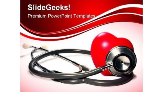 Stethoscope And Heart Medical PowerPoint Templates And PowerPoint Backgrounds 0211
