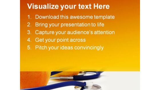 Stethoscope With Apples Medical PowerPoint Themes And PowerPoint Slides 0311