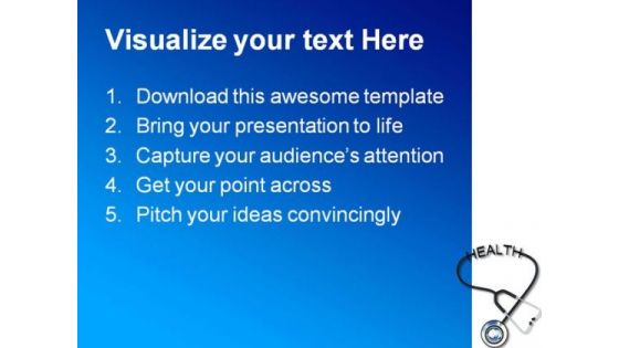 Stethoscope With Health Medical PowerPoint Themes And PowerPoint Slides 0311