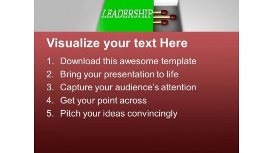 Sticks In Matchbox Leadership Image PowerPoint Templates Ppt Backgrounds For Slides 0713