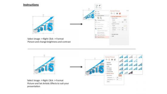 Stock Photo 2015 Year With Arrow Growth Graph PowerPoint Slide