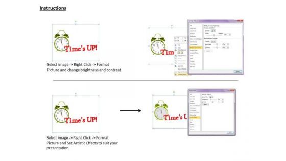 Stock Photo 3d Alarm Clock With Time Up Text PowerPoint Slide