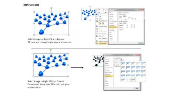 Stock Photo 3d Blue Balls Connected In Network PowerPoint Slide