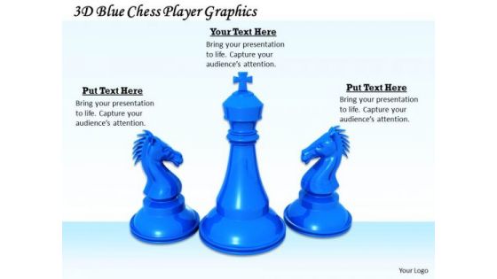 Stock Photo 3d Blue Chess Player Graphics PowerPoint Template