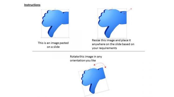 Stock Photo 3d Blue Colored Dislike Symbol PowerPoint Slide