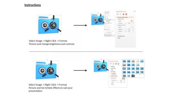 Stock Photo 3d Blue Folder With Lock For Data Security PowerPoint Slide