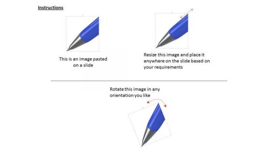 Stock Photo 3d Blue Pen For Writing Work PowerPoint Slide