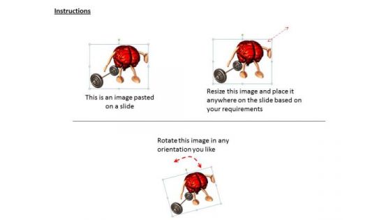 Stock Photo 3d Brain With Legs And Arms And Weight PowerPoint Slide