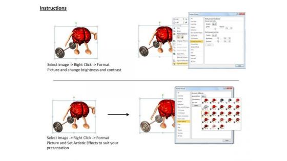Stock Photo 3d Brain With Legs And Arms And Weight PowerPoint Slide