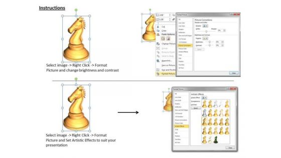 Stock Photo 3d Chess Horse Graphic PowerPoint Template