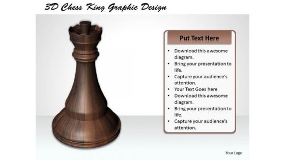 Stock Photo 3d Chess King Graphic Design PowerPoint Template