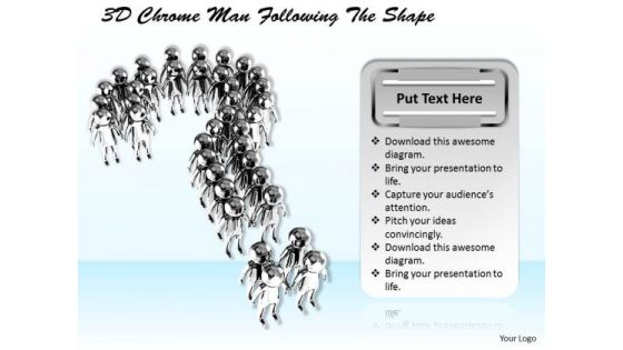 Stock Photo 3d Chrome Man Making Question Mark PowerPoint Slide