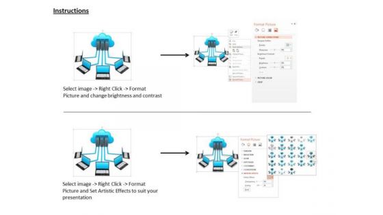Stock Photo 3d Cloud Technology For Laptops PowerPoint Slide