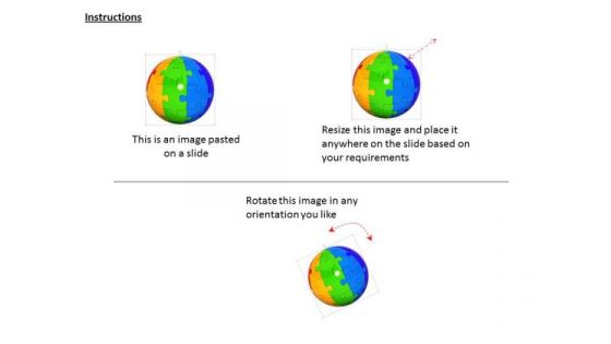 Stock Photo 3d Colorful Puzzle Pieces Sphere PowerPoint Slide