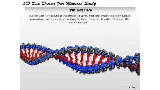 Stock Photo 3d Dna Design For Medical Study PowerPoint Template