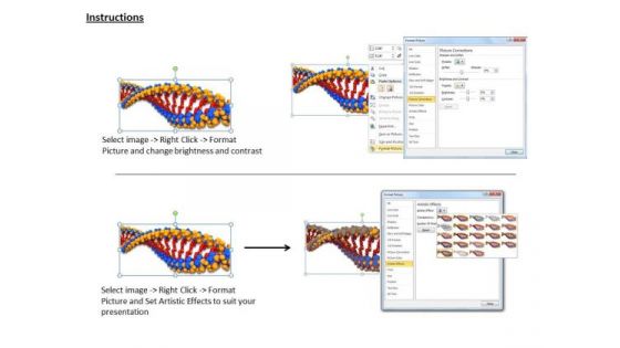Stock Photo 3d Dna Red And Blue Structure PowerPoint Template