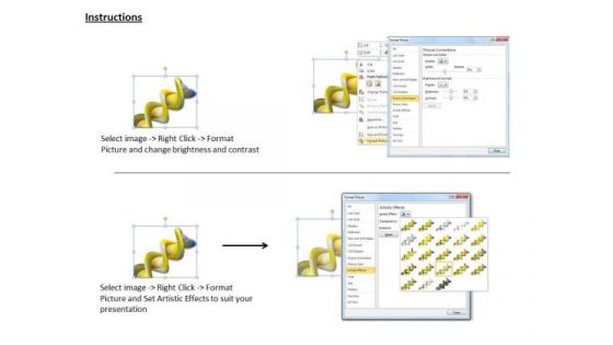 Stock Photo 3d Dna With Yellow Color For Medical Theme PowerPoint Slide