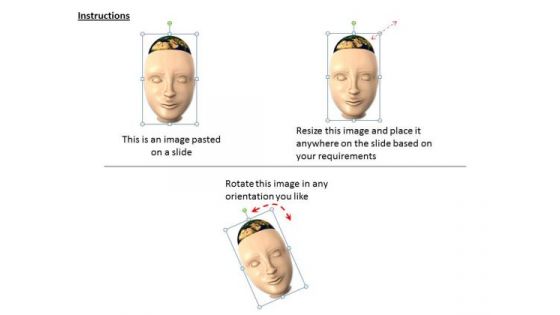Stock Photo 3d Face With Globe Graphic PowerPoint Template