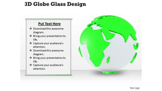 Stock Photo 3d Globe Glass Design PowerPoint Template
