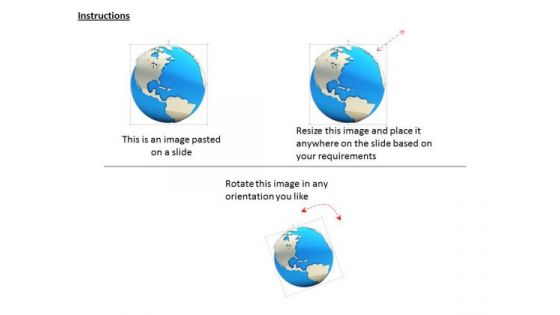 Stock Photo 3d Globe Graphic On White Background PowerPoint Slide