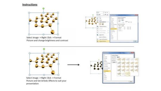 Stock Photo 3d Golden Balls Network PowerPoint Slide