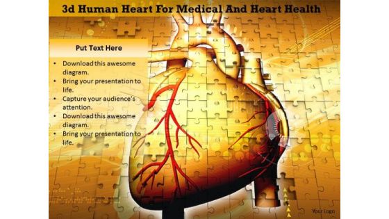 Stock Photo 3d Human Heart For Medical And Heart Health Image Graphics For PowerPoint Slide