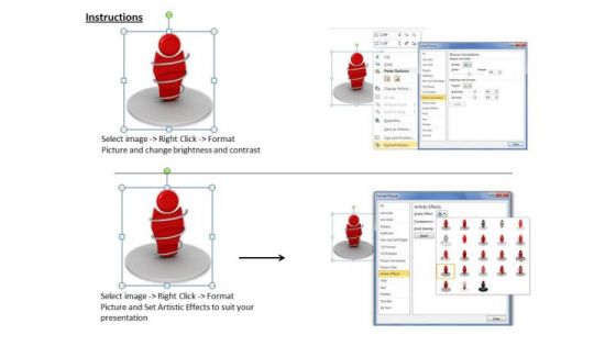 Stock Photo 3d Illustration Of Red Human Character PowerPoint Slide
