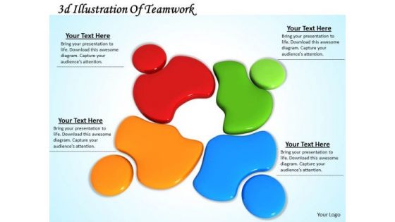 Stock Photo 3d Illustration Of Teamwork PowerPoint Template