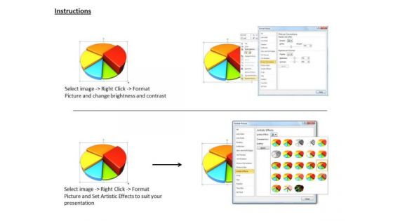Stock Photo 3d Image Of Pie Chart Ppt Template