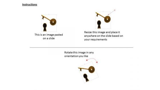 Stock Photo 3d Key And Keyhole For Safety Image Graphics For PowerPoint Slide