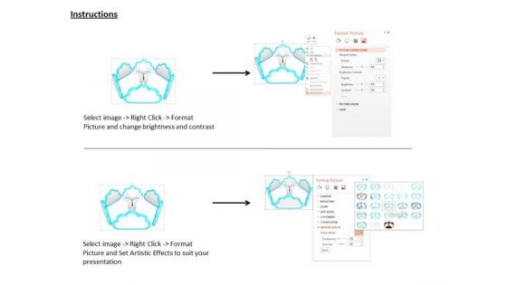 Stock Photo 3d Man Inside The Circle Of Cloud For Cloud Technology PowerPoint Slide