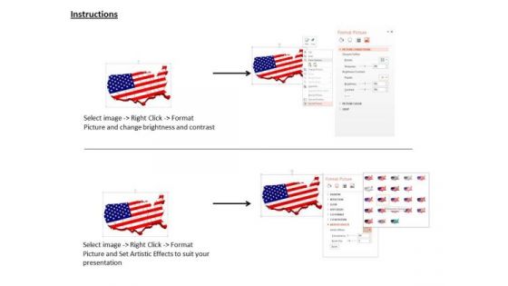 Stock Photo 3d Map For Usa Flag For Business PowerPoint Slide